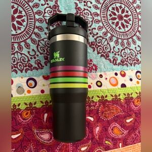 Stanley Black Tumbler with Green Accents